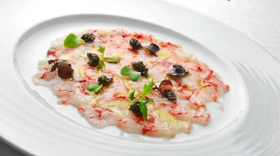 ▷ Receta: Carpaccio de Alistaos de Isla Cristina con Caviar